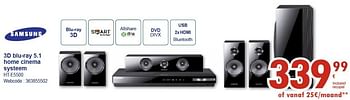 Promoties Samsung 3d blu-ray 5.1 home cinema systeem ht-e5500 - Samsung - Geldig van 03/02/2013 tot 02/03/2013 bij Eldi