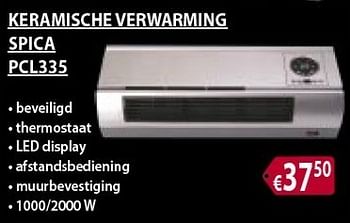 Promoties Keramische verwarming spica pcl335 - Profile - Geldig van 04/02/2013 tot 28/02/2013 bij Bouwcenter Frans Vlaeminck