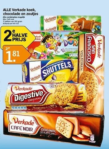 Promoties Verkade koek, chocolade en zoutjes - Verkade - Geldig van 04/02/2013 tot 10/02/2013 bij Albert Heijn