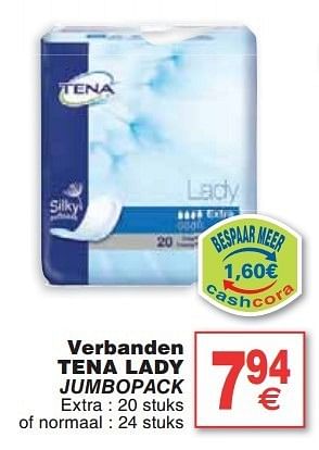 Promoties Verbanden tena lady jumbopack - Tena - Geldig van 05/02/2013 tot 11/02/2013 bij Cora