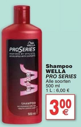 Promoties Shampoo wella pro series - Wella - Geldig van 05/02/2013 tot 11/02/2013 bij Cora