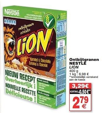 Promoties Ontbijtgranen nestlé lion - Nestlé - Geldig van 05/02/2013 tot 11/02/2013 bij Cora