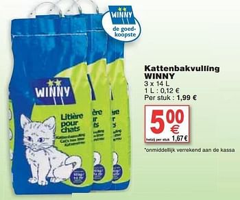 Promoties Kattenbakvulling winny - Winny - Geldig van 05/02/2013 tot 18/02/2013 bij Cora