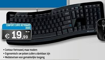 Promoties Microsoft comfort curve keyboard 3000 - Microsoft - Geldig van 05/02/2013 tot 28/02/2013 bij Exellent