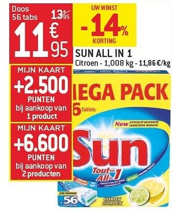 Promoties Sun all in 1 - Sun - Geldig van 06/02/2013 tot 12/02/2013 bij Smatch