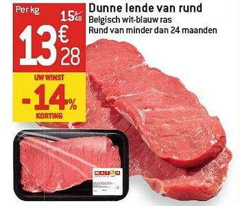 Promoties Dunne lende van rund - Huismerk - Match - Geldig van 06/02/2013 tot 12/02/2013 bij Match Food & More