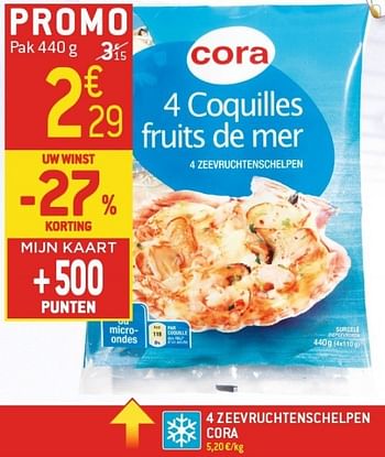 Promoties 4 zeevruchtenschelpen cora - Cora - Geldig van 06/02/2013 tot 12/02/2013 bij Match Food & More