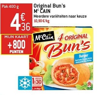 Promoties Original bun`s mc cain - Mc Cain - Geldig van 06/02/2013 tot 12/02/2013 bij Match Food & More