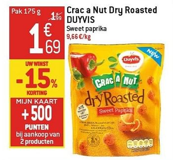 Promoties Crac a nut dry roasted duyvis sweet paprika - Duyvis - Geldig van 06/02/2013 tot 12/02/2013 bij Match Food & More