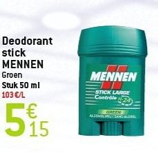 Promoties Deodorant stick mennen - Mennen - Geldig van 06/02/2013 tot 12/02/2013 bij Match Food & More