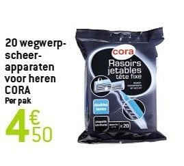 Promoties 20 wegwerpscheerapparaten voor heren cora - Cora - Geldig van 06/02/2013 tot 12/02/2013 bij Match Food & More