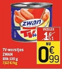 Promoties Tv-worstjes zwan - Zwan - Geldig van 06/02/2013 tot 12/02/2013 bij Match Food & More