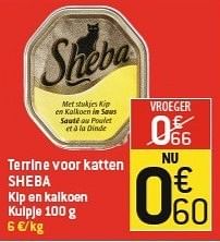 Promoties Terrine voor katten sheba - Sheba - Geldig van 06/02/2013 tot 12/02/2013 bij Match Food & More
