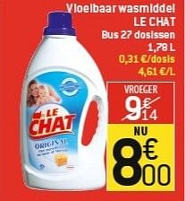 Promoties Vloeibaar wasmiddel le chat - Le Chat - Geldig van 06/02/2013 tot 12/02/2013 bij Match Food & More