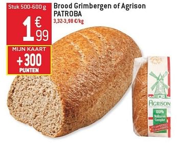 Promoties Brood grimbergen of agrison patroba - Grimbergen - Geldig van 06/02/2013 tot 12/02/2013 bij Match