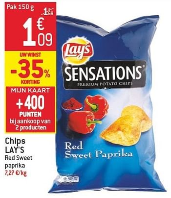 Promoties Chips lay`s - Lay's - Geldig van 06/02/2013 tot 12/02/2013 bij Match