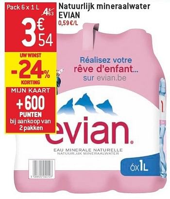 Promoties Natuurlijk mineraalwater evian - Evian - Geldig van 06/02/2013 tot 12/02/2013 bij Match