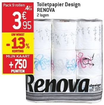 Promoties Toiletpapier design renova - Renova - Geldig van 06/02/2013 tot 12/02/2013 bij Match