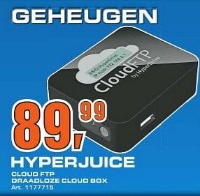 Promoties Hyperjuice cloud ftp draadloze cloud box - Hyperjuice - Geldig van 06/02/2013 tot 12/02/2013 bij Saturn