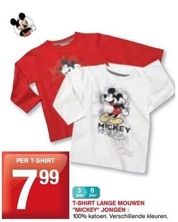 Promoties T-shirt lange mouwen mickey jongen - Mickey Mouse - Geldig van 06/02/2013 tot 12/02/2013 bij Trafic