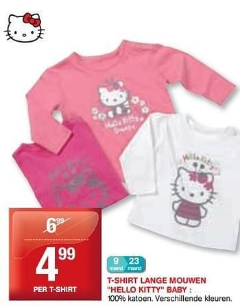 Promoties T-shirt lange mouwen hello kitty baby - Hello kitty - Geldig van 06/02/2013 tot 12/02/2013 bij Trafic