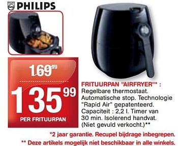 Promoties Philips frituurpan airfryer - Philips - Geldig van 06/02/2013 tot 12/02/2013 bij Trafic