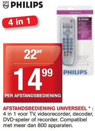 Promoties Philips afstandsbediening universeel - Philips - Geldig van 06/02/2013 tot 12/02/2013 bij Trafic