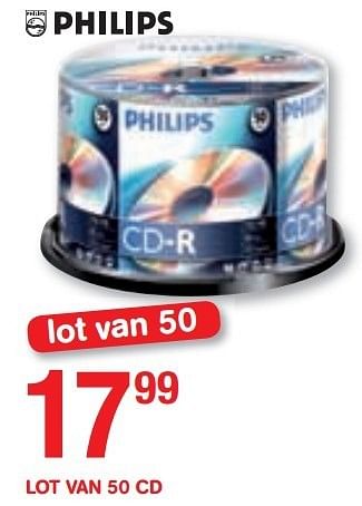 Promoties Lot van 50 cd - Philips - Geldig van 06/02/2013 tot 12/02/2013 bij Trafic