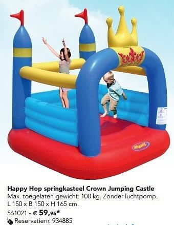 Promoties Happy hop springkasteel crown jumping castle - Happy Hop - Geldig van 07/02/2013 tot 17/08/2013 bij Dreamland