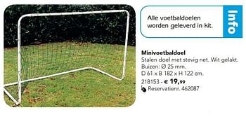Promoties Minivoetbaldoel - Huismerk - Dreamland - Geldig van 07/02/2013 tot 17/08/2013 bij Dreamland