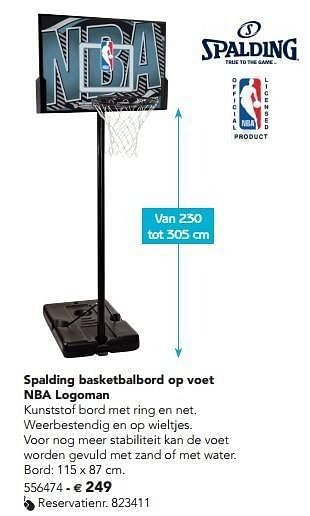 Promoties Spalding basketbalbord op voet nba logoman - Spalding - Geldig van 07/02/2013 tot 17/08/2013 bij Dreamland