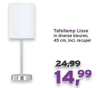 Promoties Tafellamp lisse - Huismerk - Leen Bakker - Geldig van 08/02/2013 tot 26/02/2013 bij Leen Bakker
