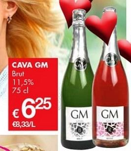 Promoties Cava gm brut - Schuimwijnen - Geldig van 08/02/2013 tot 21/02/2013 bij Cobeli