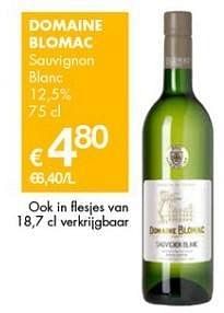 Promoties Domaine blomac sauvignon blanc - Witte wijnen - Geldig van 08/02/2013 tot 21/02/2013 bij Cobeli