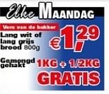 Promoties Lang wit of lang grijs brood - Huismerk - C&B - Geldig van 11/02/2013 tot 11/02/2013 bij C&B