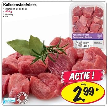 Promoties Kalkoenstoofvlees - Huismerk - Lidl - Geldig van 11/02/2013 tot 13/02/2013 bij Lidl