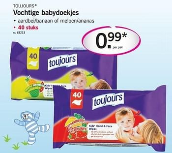 Promoties Toujours vochtige babydoekjes - Toujours - Geldig van 11/02/2013 tot 13/02/2013 bij Lidl
