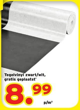 Promoties Tegelvinyl zwart-wit - Huismerk - Kwantum - Geldig van 11/02/2013 tot 24/02/2013 bij Kwantum