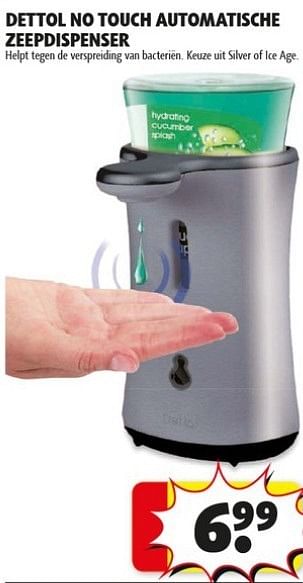 Factuur omringen Eerlijkheid Dettol Dettol no touch automatische zeepdispenser - Promotie bij Kruidvat