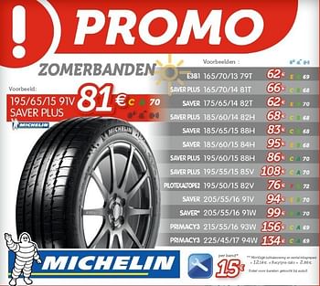 Promoties Zomerbanden 195-65-15 91v c a 70 saver plus - Michelin - Geldig van 18/02/2013 tot 16/03/2013 bij Auto 5
