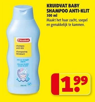 Verlaten Grens Vernederen Huismerk - Kruidvat Kruidvat baby shampoo anti klit - Promotie bij Kruidvat