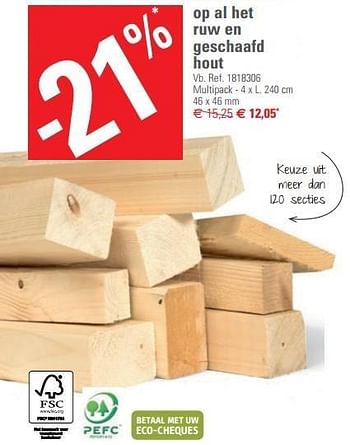 Promoties Ruw en geschaafd hout multipack - Huismerk - Brico - Geldig van 20/02/2013 tot 11/03/2013 bij Brico