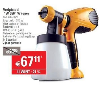 Promoties Verfpistool w 550 wagner - Wagner Spraytechnic - Geldig van 20/02/2013 tot 11/03/2013 bij Brico