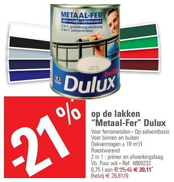 Promoties Metaal-fer dulux - Dulux - Geldig van 20/02/2013 tot 11/03/2013 bij Brico