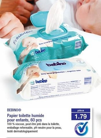 Promotions Papier toilette humide pour enfants - Bebino - Valide de 20/02/2013 à 26/02/2013 chez Aldi