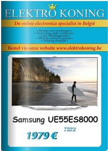Promoties Samsung ue55es8000 - Samsung - Geldig van 23/02/2013 tot 31/03/2013 bij Elektro Koning