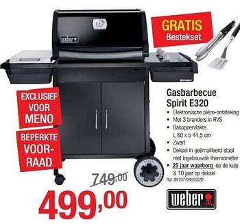 Promoties Gasbarbecue spirit e320 - Weber - Geldig van 25/02/2013 tot 23/03/2013 bij Group Meno