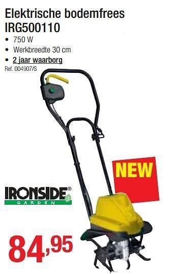 Promoties Ironside elektrische bodemfrees irg500110 - Ironside - Geldig van 25/02/2013 tot 23/03/2013 bij Group Meno
