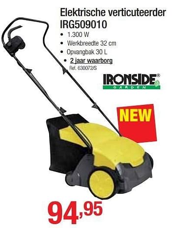 Promoties Ironside elektrische verticuteerder irg509010 - Ironside - Geldig van 25/02/2013 tot 23/03/2013 bij Group Meno