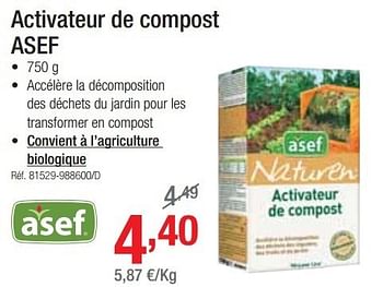 Promotions Activateur de compost asef - Asef - Valide de 25/02/2013 à 23/03/2013 chez Group Meno